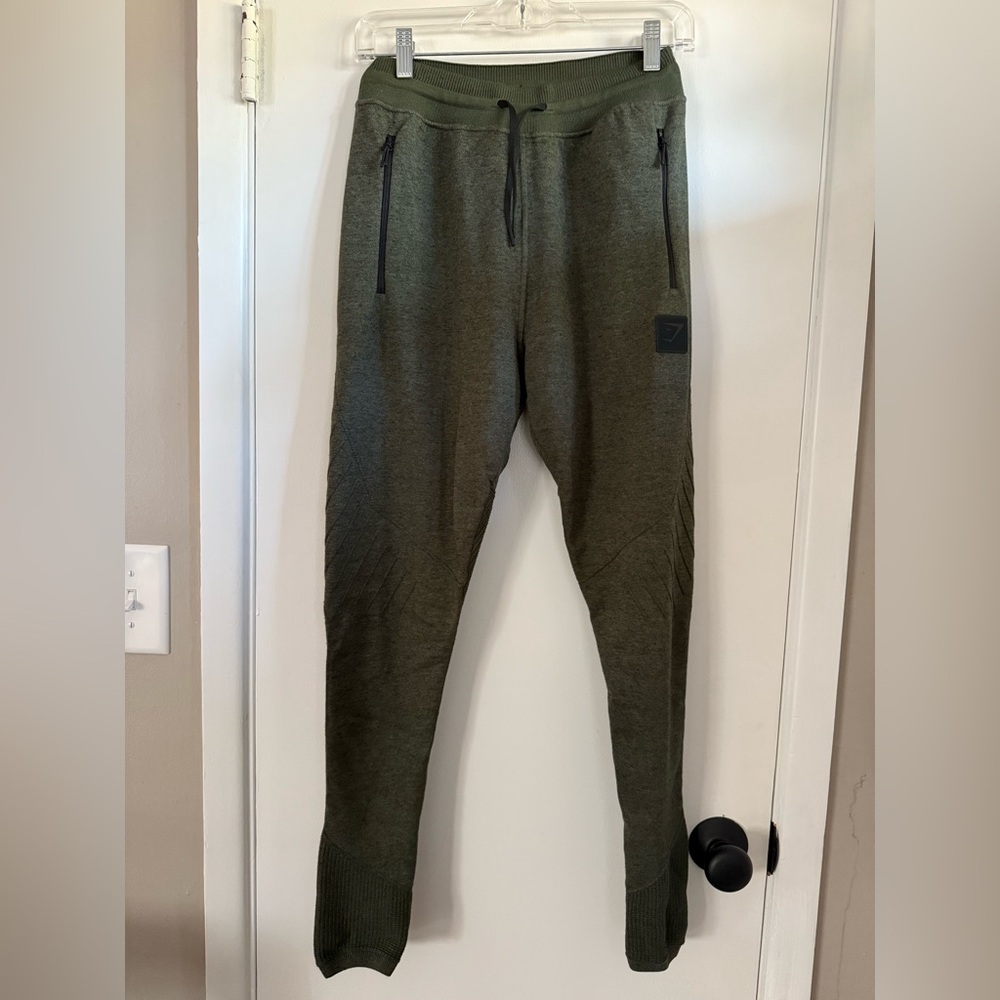Gymshark Forest Green Knit Joggers, Size XS